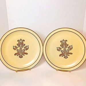 2Pc Pfaltzgraff Dinner Plates Village Pattern Set of TWO (2) 10"